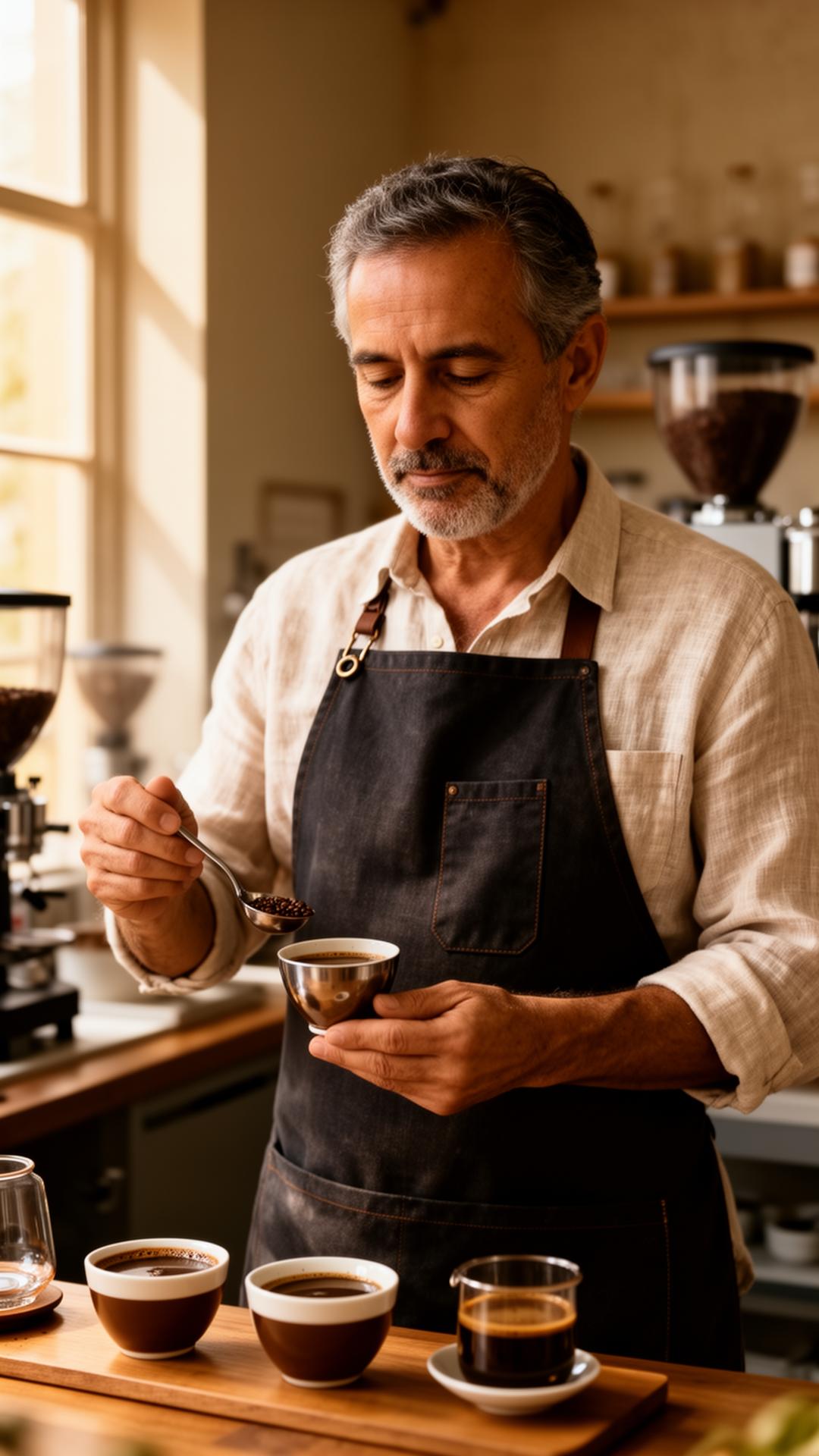 Sessão de prova de cafés especiais